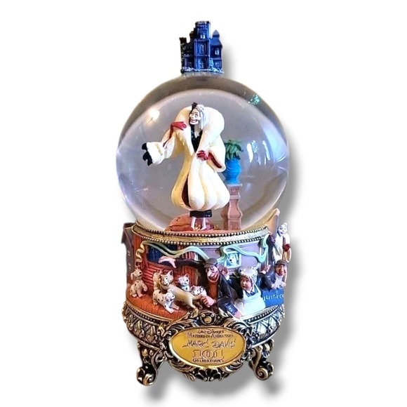 Walt Disneys Masters of Animation Marc Davis 101 Dalmations Musical Snow Globe - Picture 1 of 12
